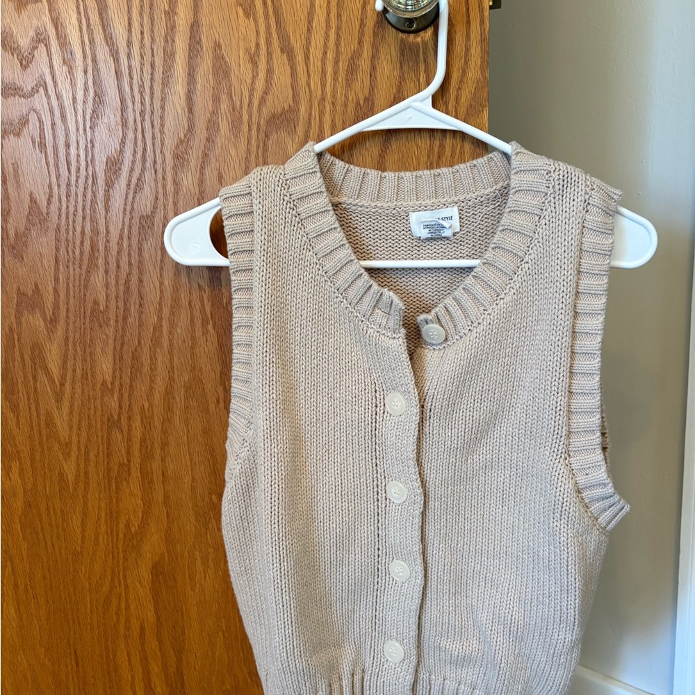 Song of Style Beige Knit V-Neck Top